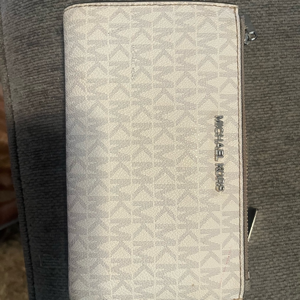 Michael Kors Light Gray Logo Monogram Wallet